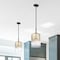 Designers Fountain Gatsby 60 Watt 1-Light Matte Black Mid-Century Modern Pendant Light with Gold Ombre Glass Shade D306M-8P-MB - alternate 7